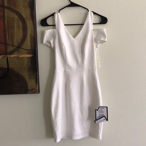 White Cold Shoulder Cocktail Dress